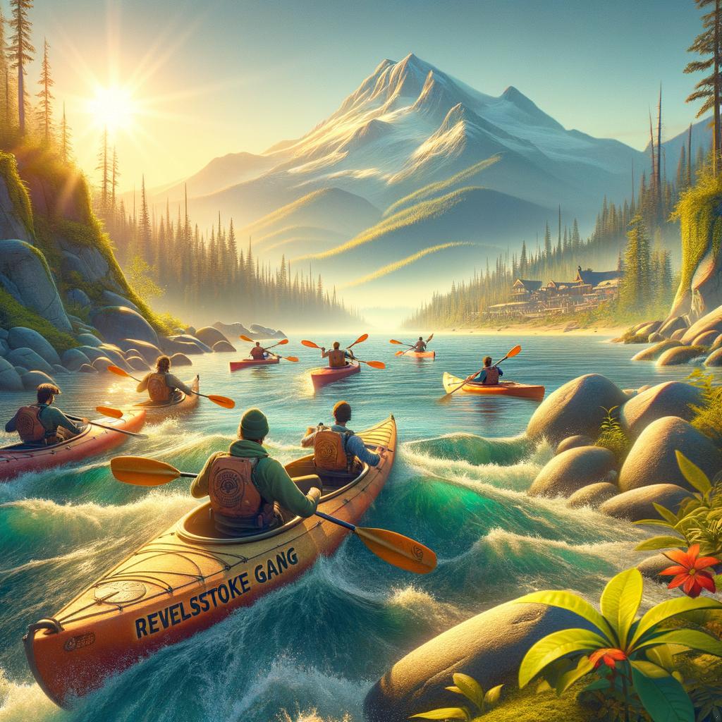 Faire du kayak près de la montagne Revelstoke avec le gang Hoodapus