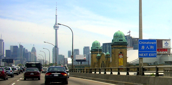 Toronto CN Tower from highway