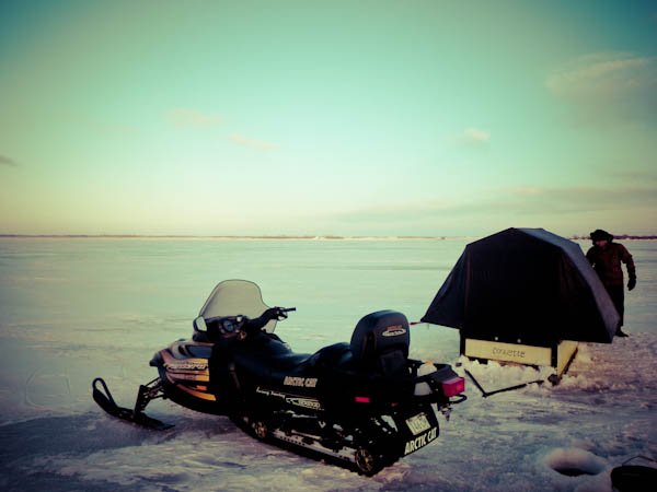 Ice fishing saskatchewan snowmobile