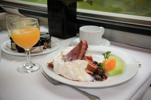 Via Rail Dining Car Food - Breakfast