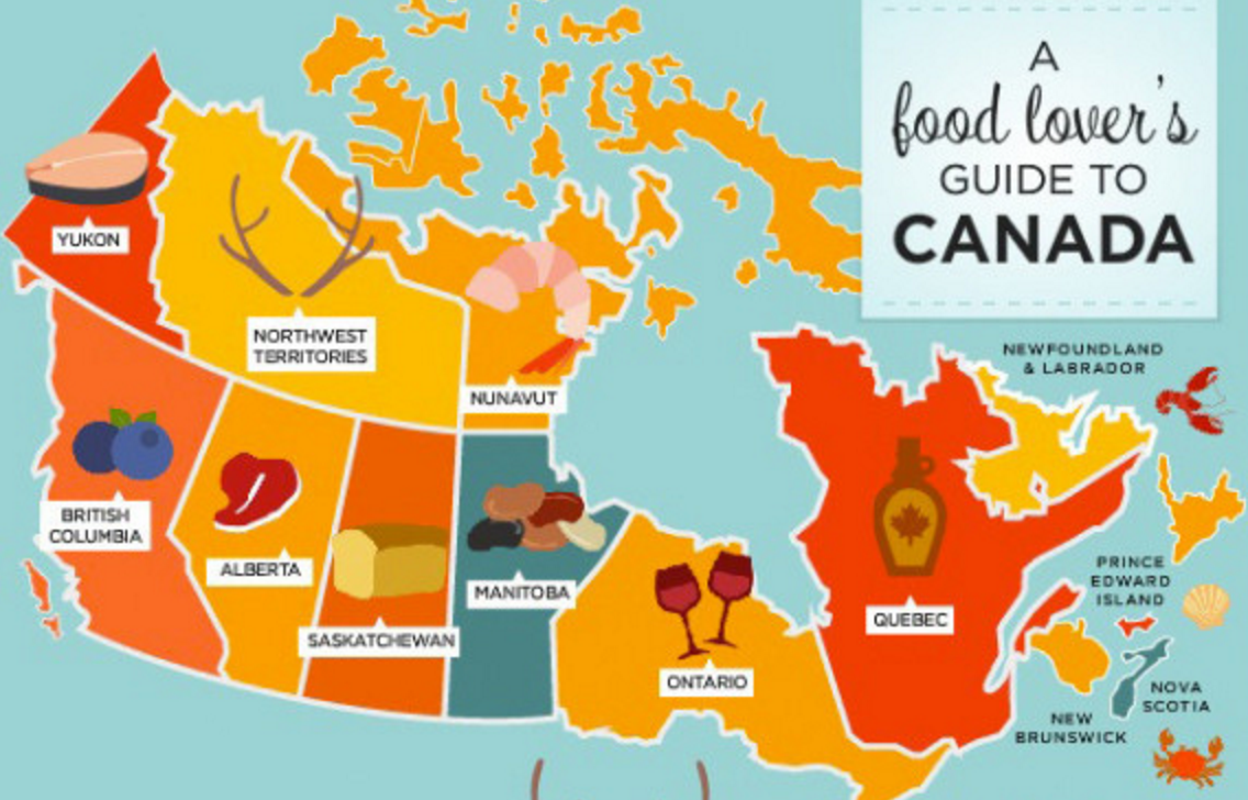 Map of Canada Showcases Popular Food From Each Province [Infographic]